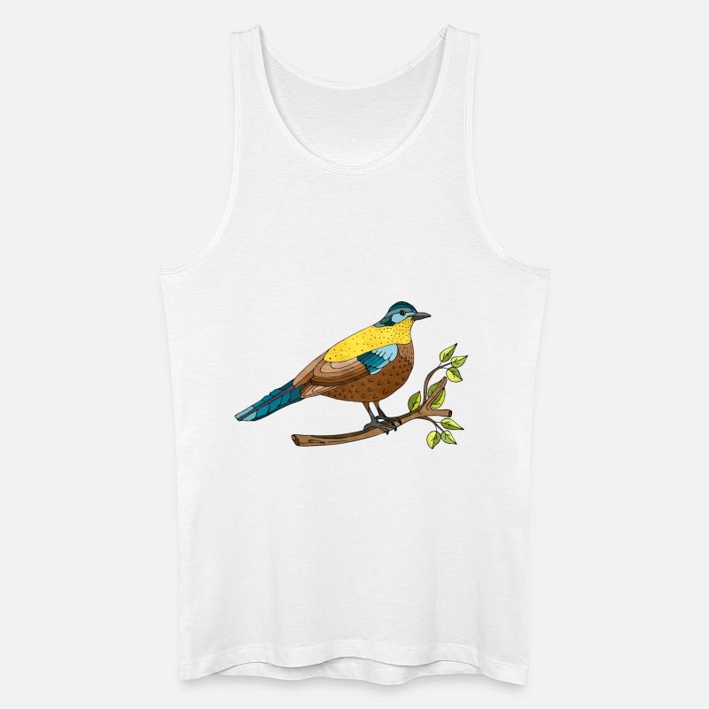 Bunter Vogel - Männer Bio Tank Top - Weiß