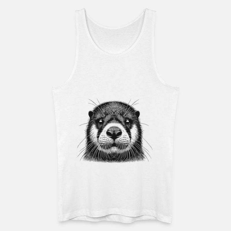 Fischotter - Männer Bio Tank Top - Weiß
