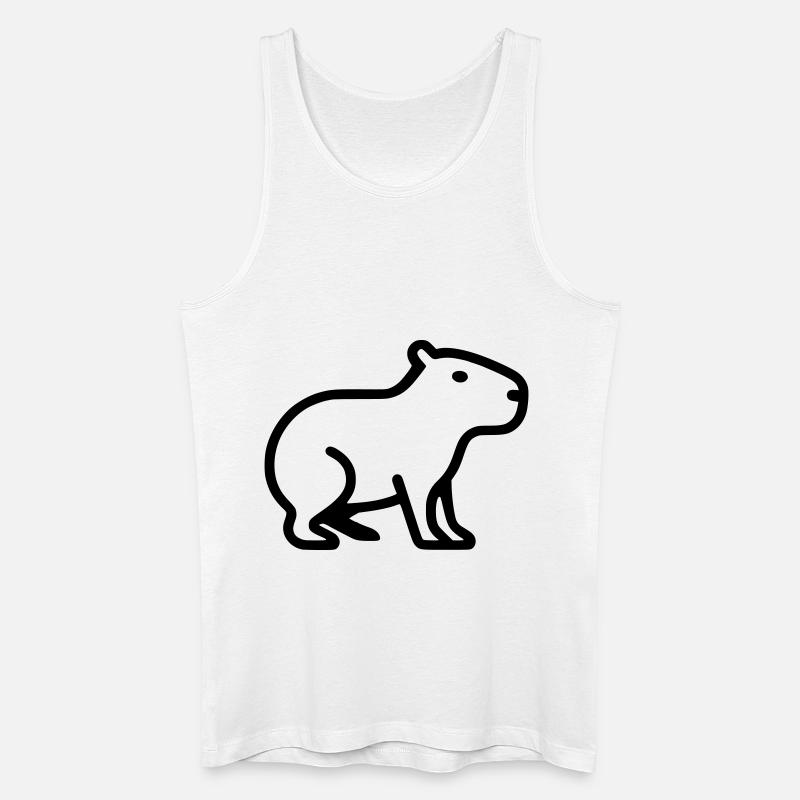 Capybara Minimalistisch Logo - Männer Bio Tank Top - Weiß