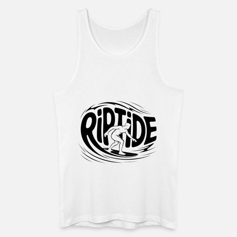 Riptide - Cool Surfer Logo - Men’s Organic Tank Top - white
