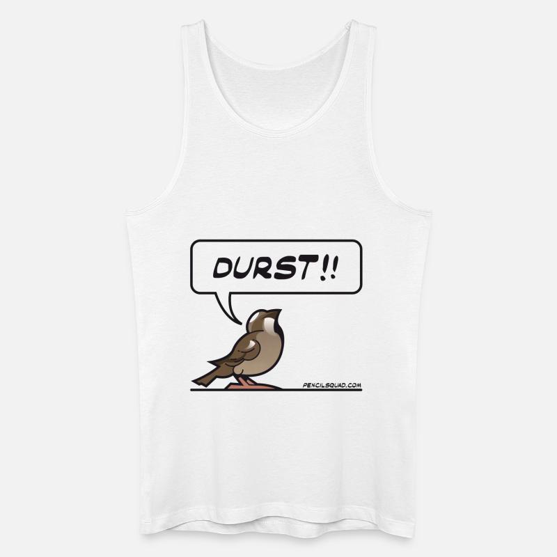 Durstiger Spatz - Männer Bio Tank Top - Weiß