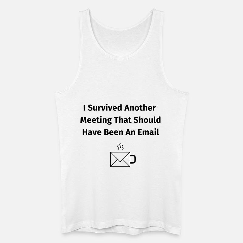 I Survived Another Meeting - Männer Bio Tank Top - Weiß