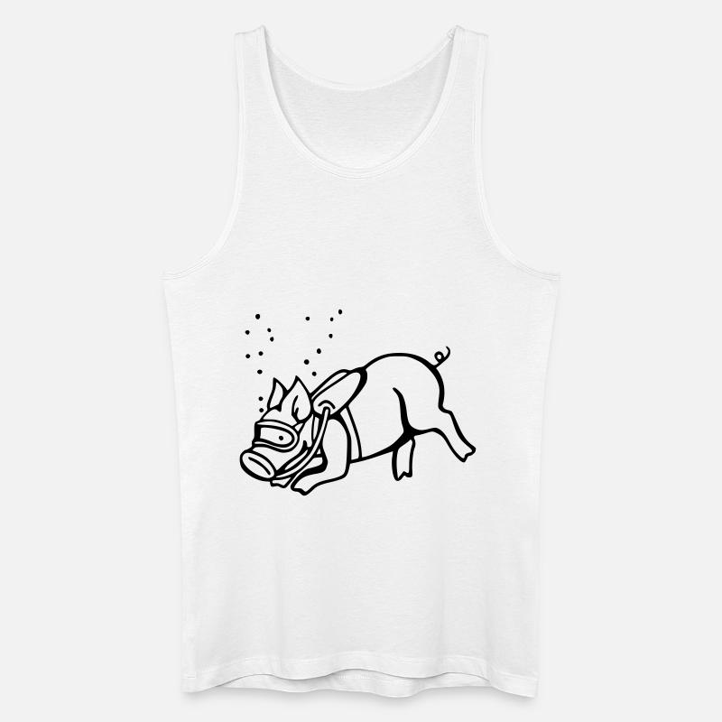 taucher schwein - Männer Bio Tank Top - Weiß