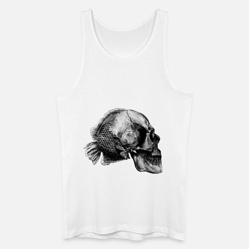 Skullfish - Männer Bio Tank Top - Weiß