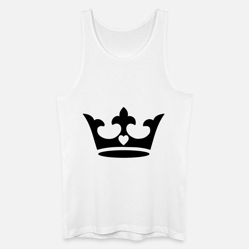 Krone - Herz - Männer Bio Tank Top - Weiß