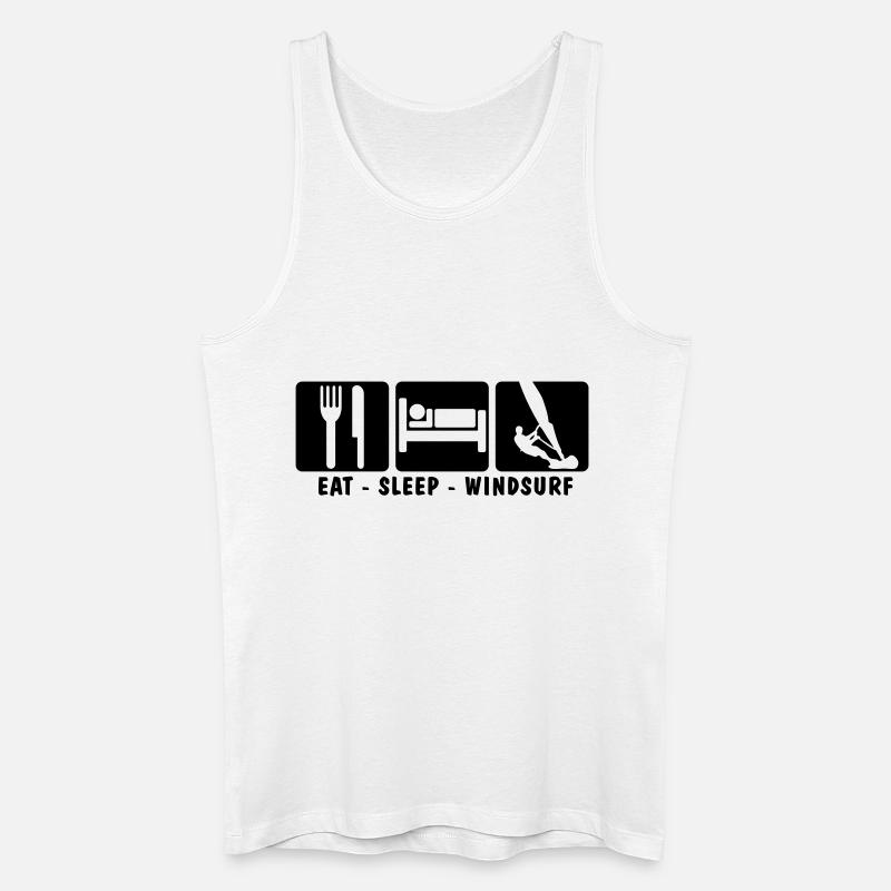 EAT SLEEP WINDSURF 3 - Männer Bio Tank Top - Weiß