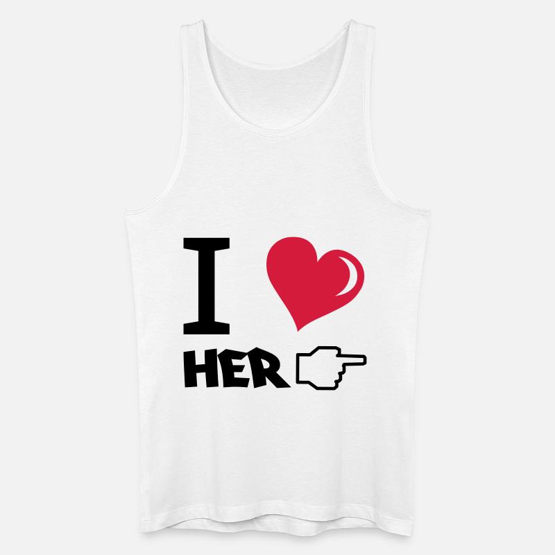 i_love_her - Männer Bio Tank Top - Weiß