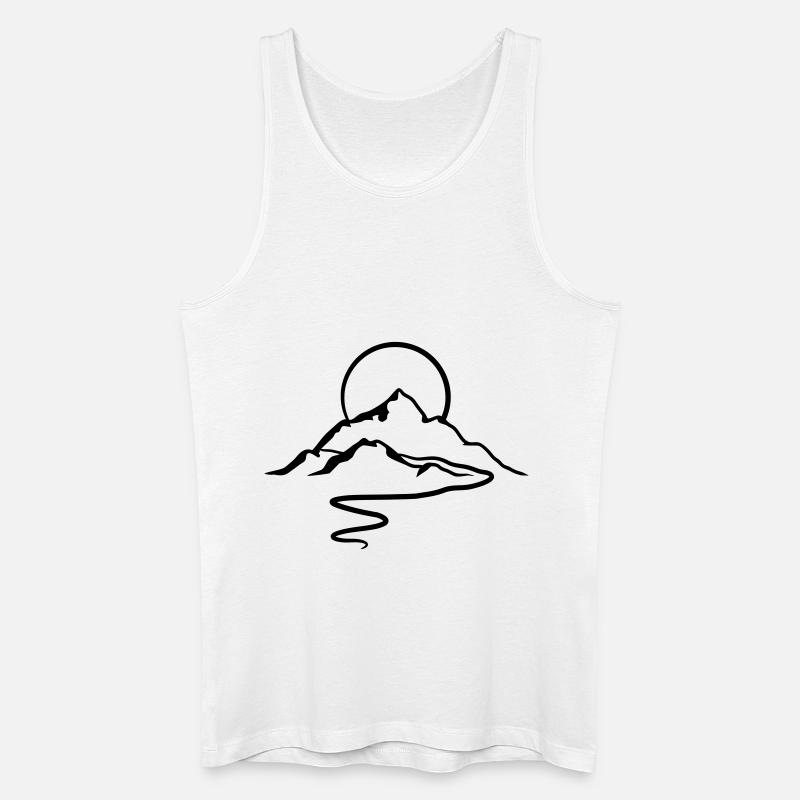 Berge Alpen Wanderweg Sonne - Männer Bio Tank Top - Weiß