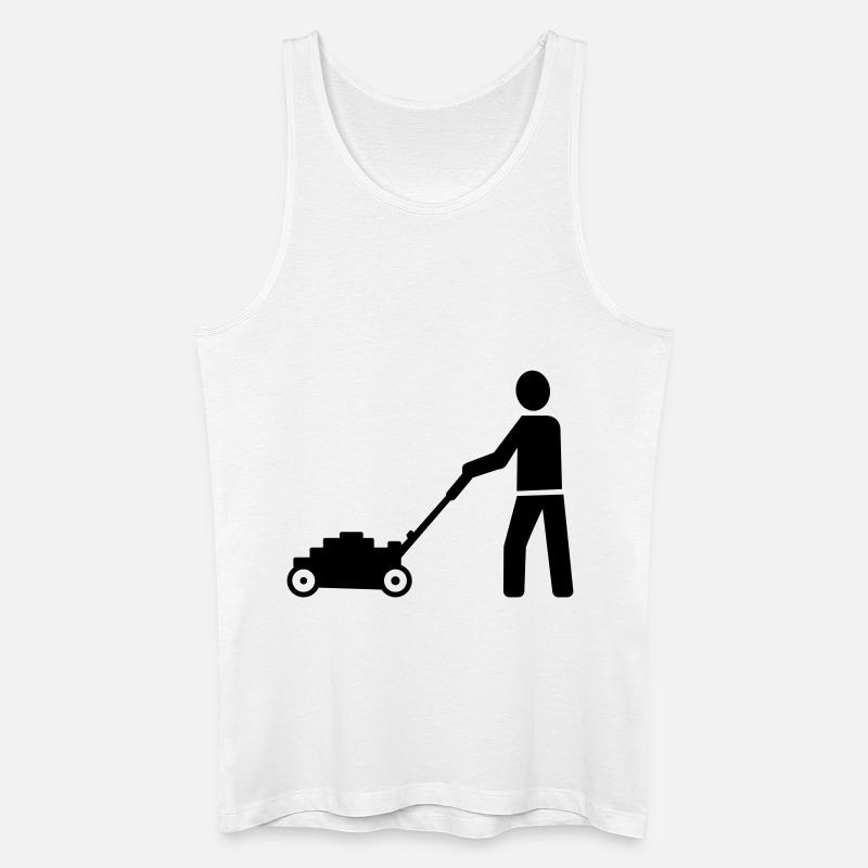 Rasenmäher - Männer Bio Tank Top - Weiß
