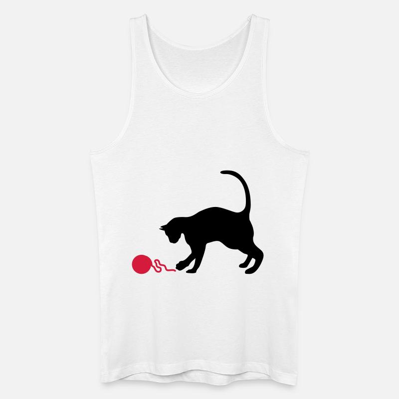 Katze - Männer Bio Tank Top - Weiß