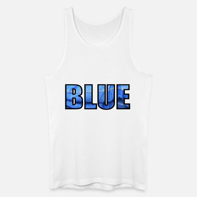 BLUE - Männer Bio Tank Top - Weiß