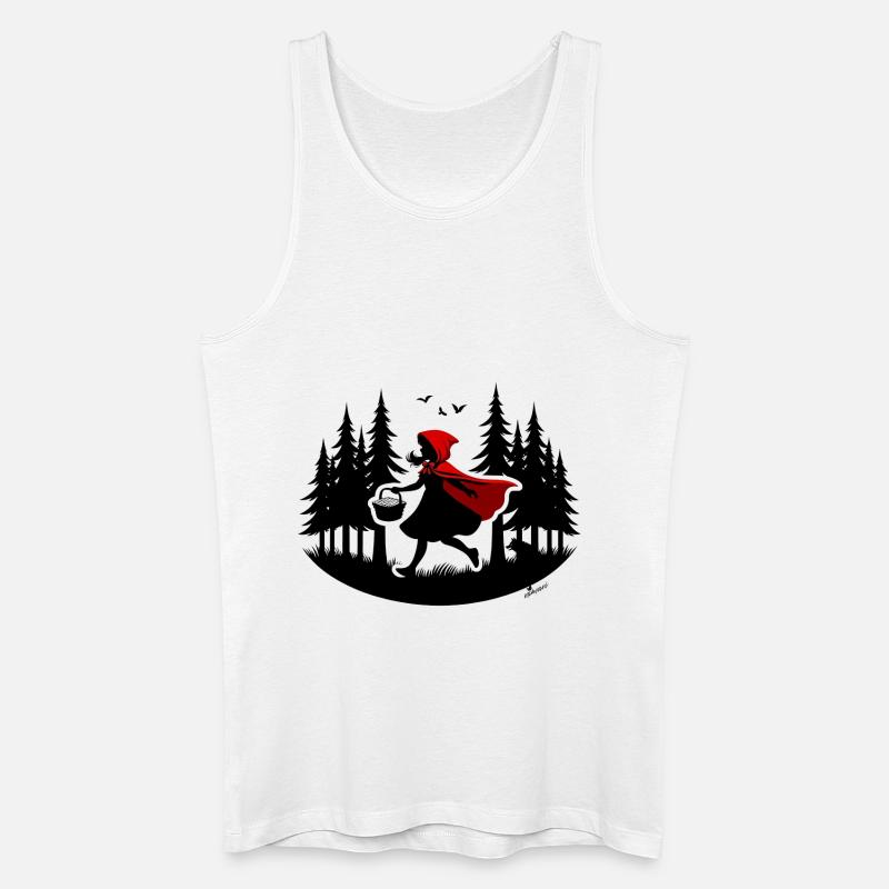 Wie ein Rotkäppchen durch den Wald, Achtung Wolf! - Männer Bio Tank Top - Weiß