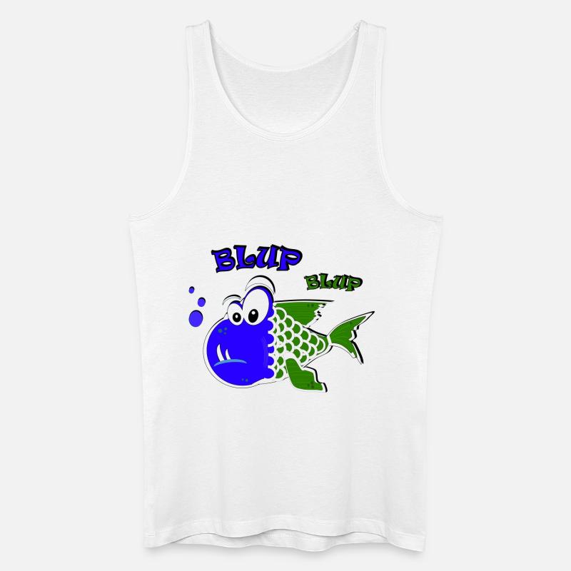 Blup Blup PG Fisch - Männer Bio Tank Top - Weiß