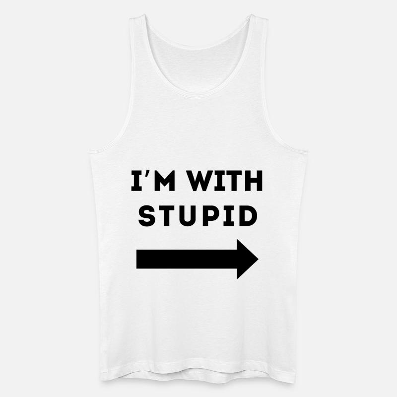 ICH BIN MIT DUMM - Männer Bio Tank Top - Weiß
