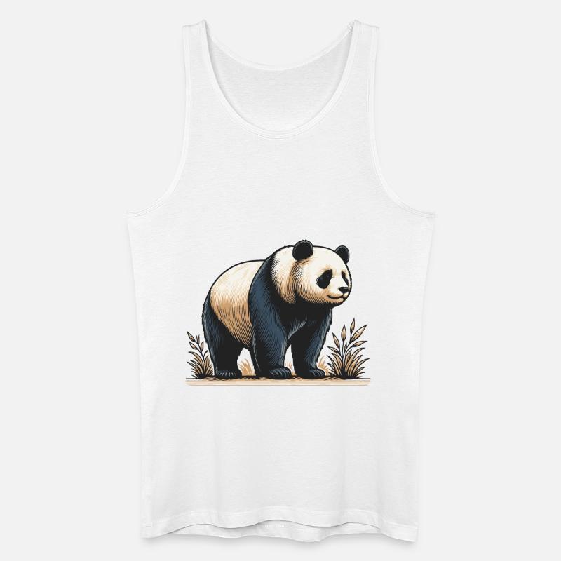 Panda - Männer Bio Tank Top - Weiß