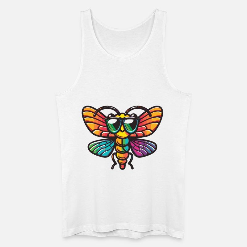 Libelle Tier - Männer Bio Tank Top - Weiß