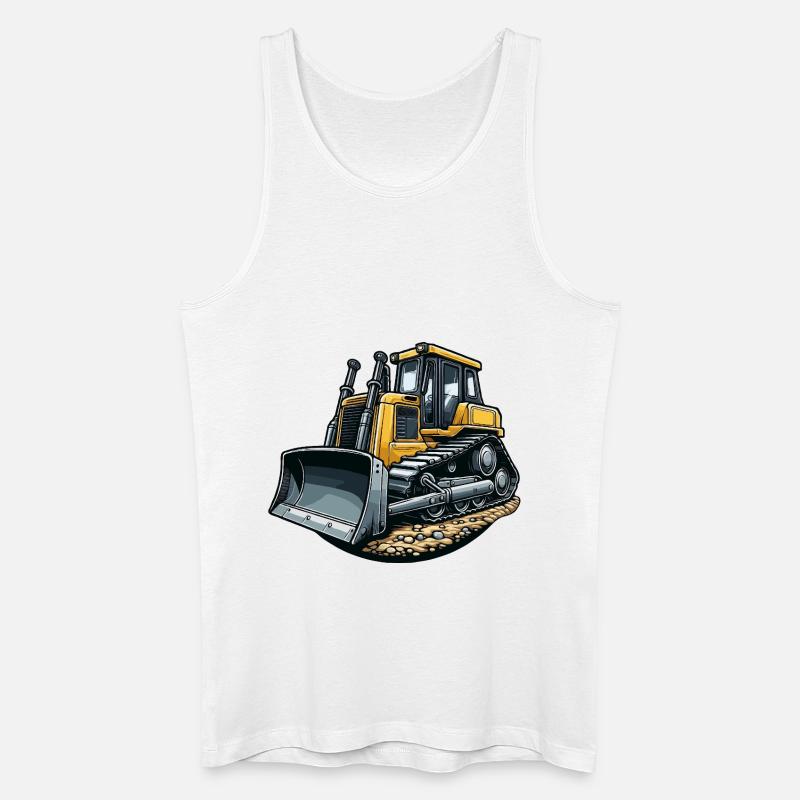 Planierraupe groß - Männer Bio Tank Top - Weiß