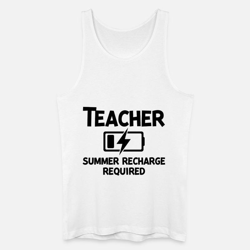 Teacher Summer Recharge Required - Men’s Organic Tank Top - white