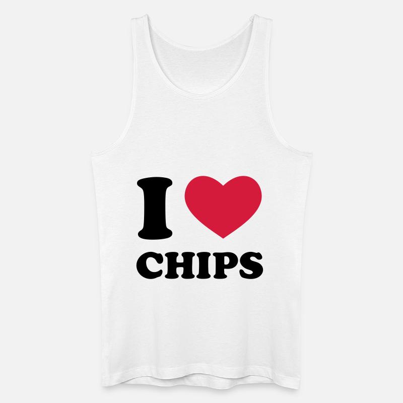 I Love Chips - Männer Bio Tank Top - Weiß