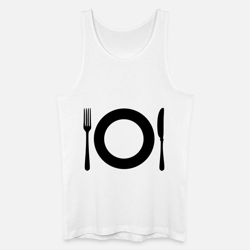Besteck - Restaurant - Männer Bio Tank Top - Weiß