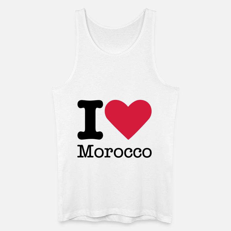 I Love Morocco - Männer Bio Tank Top - Weiß