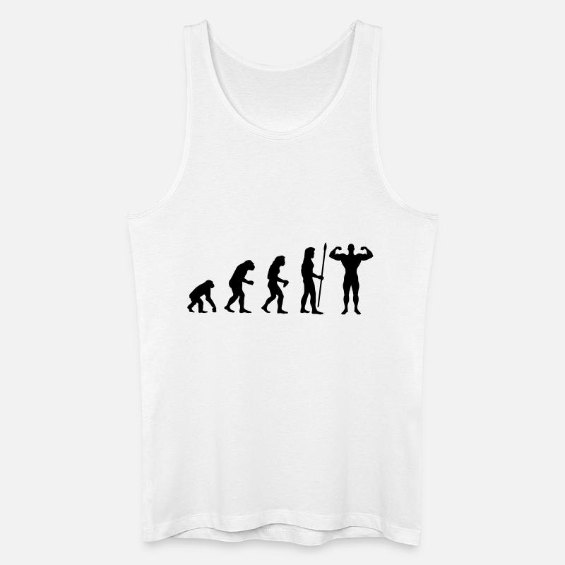 evolution_bodybuilding2 - Männer Bio Tank Top - Weiß