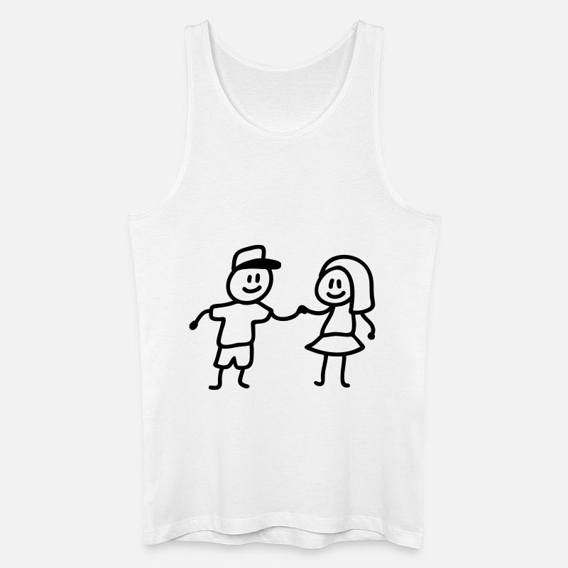 Junge Mädchen spielen - Männer Bio Tank Top - Weiß