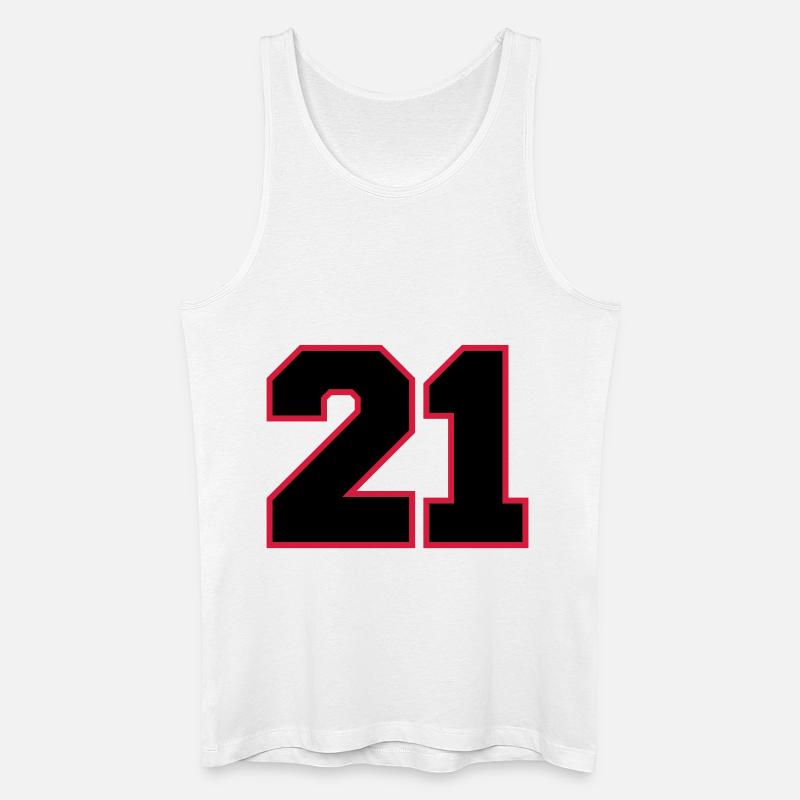 number21 - Männer Bio Tank Top - Weiß
