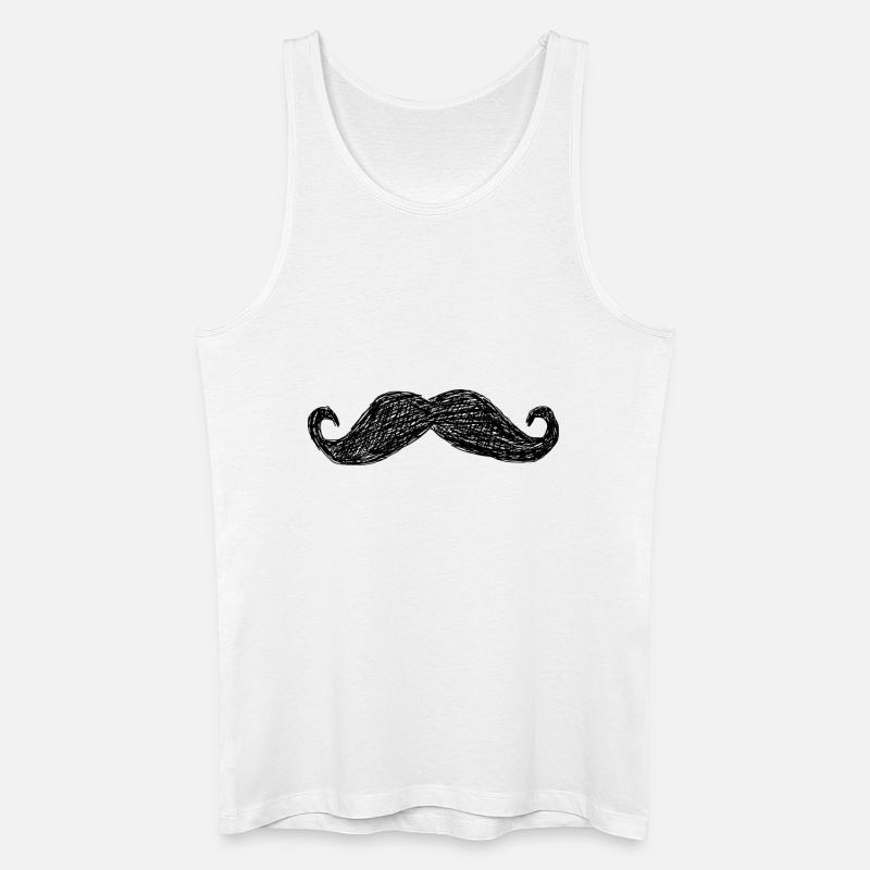 Lippenbart - Männer Bio Tank Top - Weiß