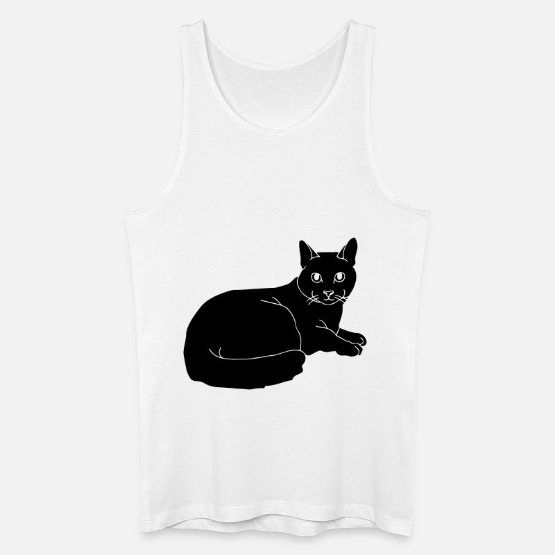 cat - Männer Bio Tank Top - Weiß