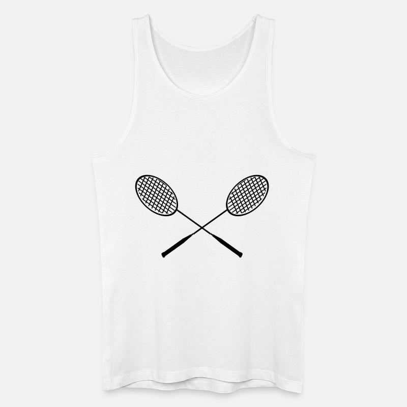 badminton rackets - Männer Bio Tank Top - Weiß