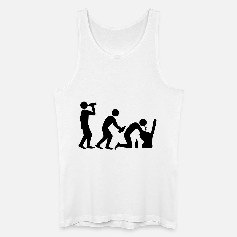 Drunken Evolution - Débardeur bio Homme - blanc