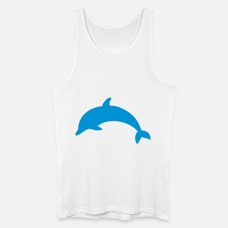 Delfin - Männer Bio Tank Top - Weiß