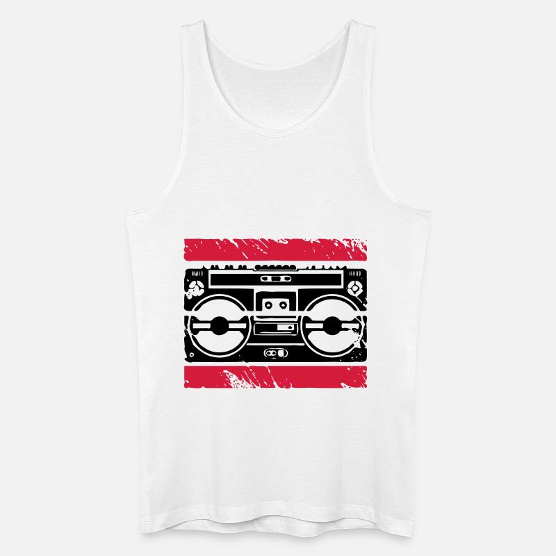 Ghettoblaster Logo - Männer Bio Tank Top - Weiß