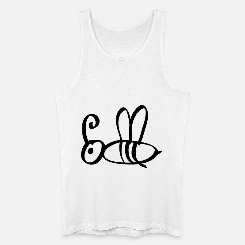 bee 1c - Männer Bio Tank Top - Weiß