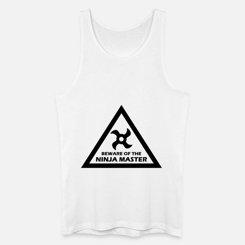 beware of the ninja master - Männer Bio Tank Top - Weiß