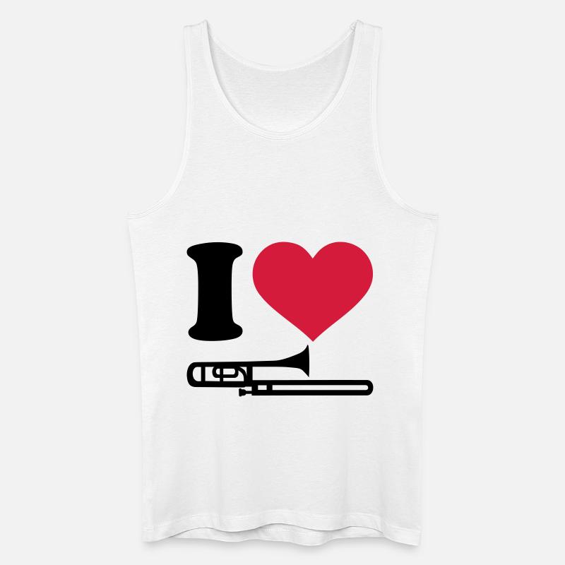Posaune - Männer Bio Tank Top - Weiß