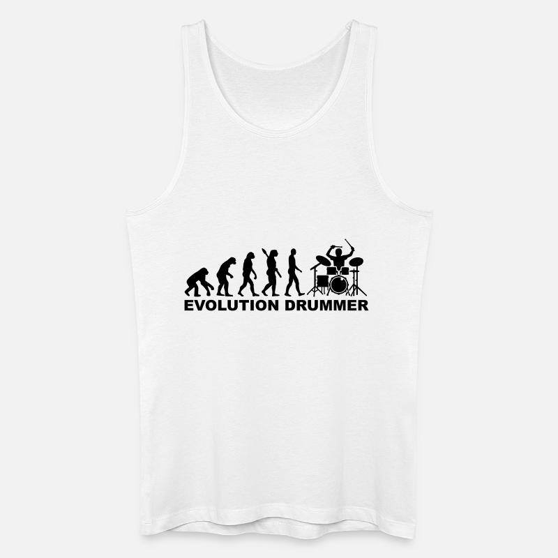 Evolution Drummer - Débardeur bio Homme - blanc