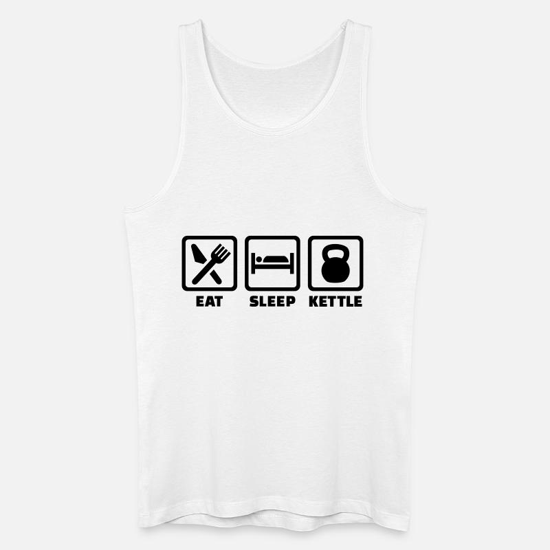 Kettlebell - Männer Bio Tank Top - Weiß