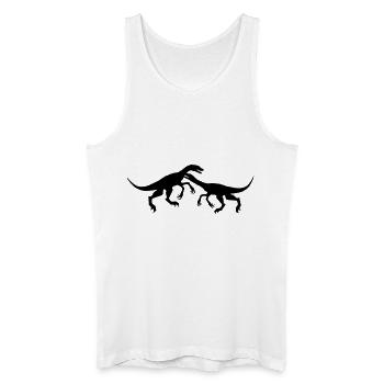 2 kampf raptor jagen silhouette schwarz umriss t-r - Männer Bio Tank Top - Weiß - Vorne