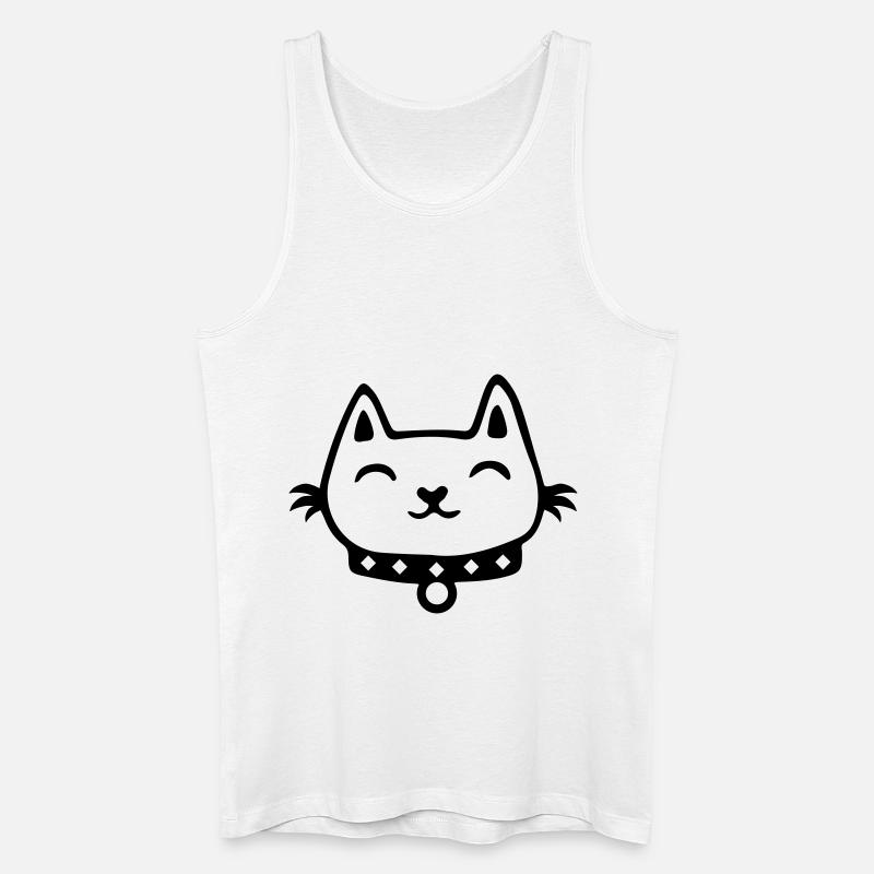 cat comic - Männer Bio Tank Top - Weiß