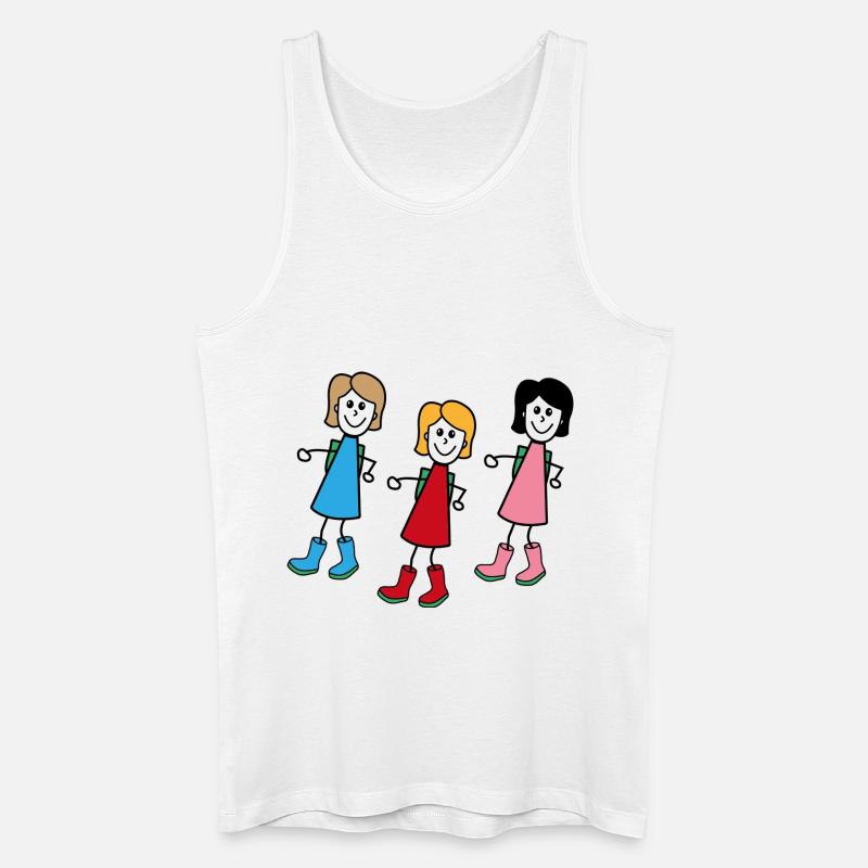 Frauen im Comic Style - Männer Bio Tank Top - Weiß