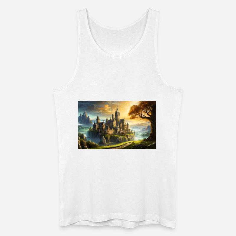 wunderschöne mythische Orte – Avalon - Männer Bio Tank Top - Weiß