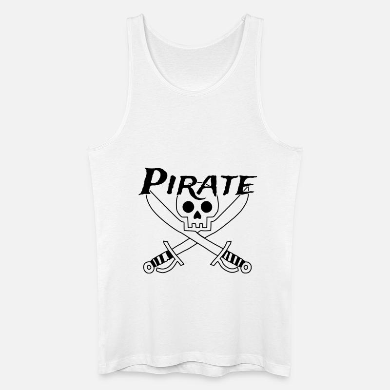 Pirate - Totenschädel - Männer Bio Tank Top - Weiß