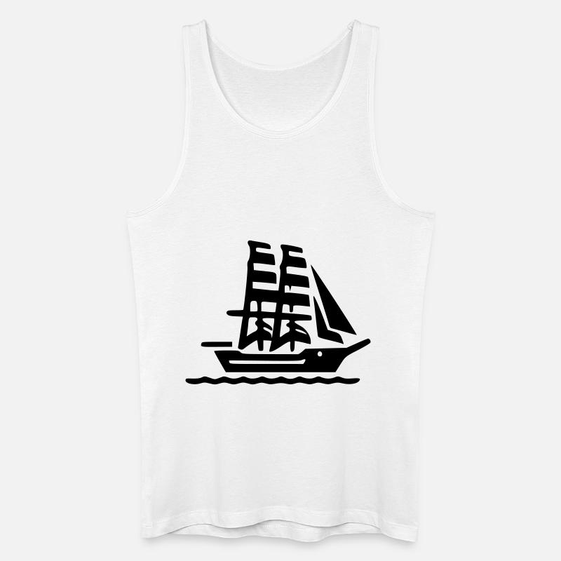 Segelschiff - Männer Bio Tank Top - Weiß