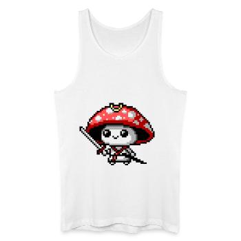 8bit Pilz-Samurai - Männer Bio Tank Top - Weiß - Vorne