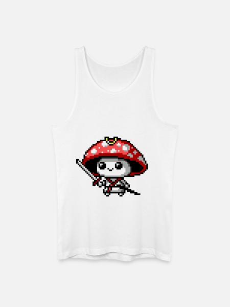 8bit Mushroom Samurai - Men’s Organic Tank Top - white