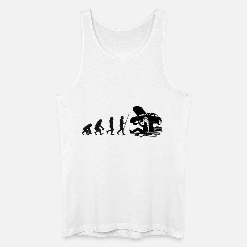 Kfz Mechaniker Evolution - Männer Bio Tank Top - Weiß