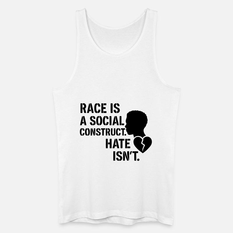 Hate is no social construct - Männer Bio Tank Top - Weiß