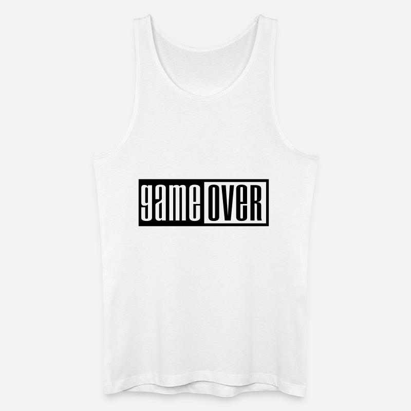 game over outline - Männer Bio Tank Top - Weiß